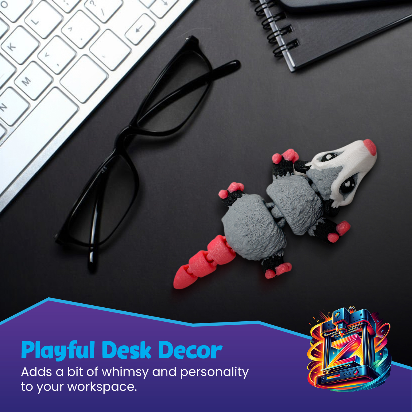 Opossum Articulated 3D Printed Fidget Figurine