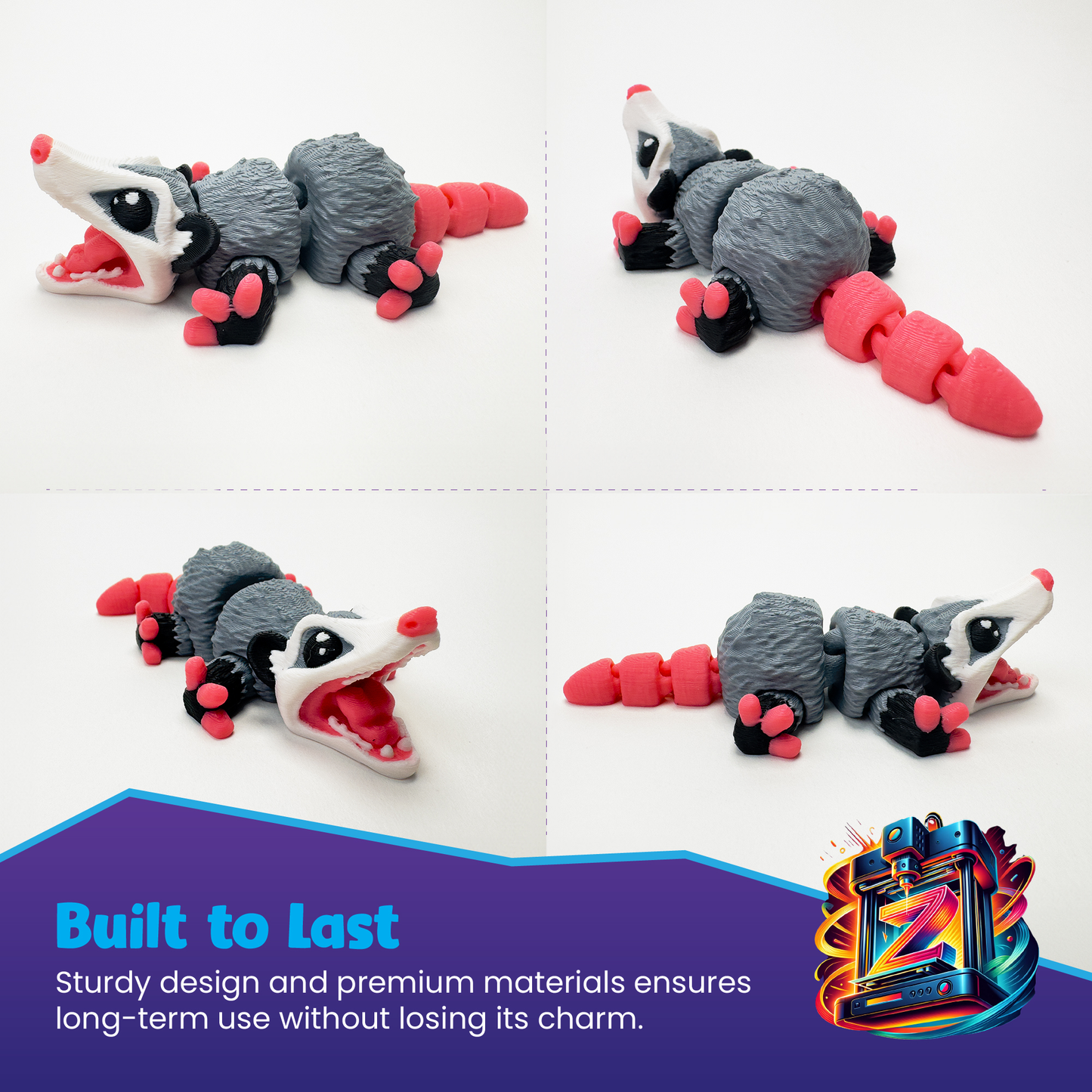 Opossum Articulated 3D Printed Fidget Figurine