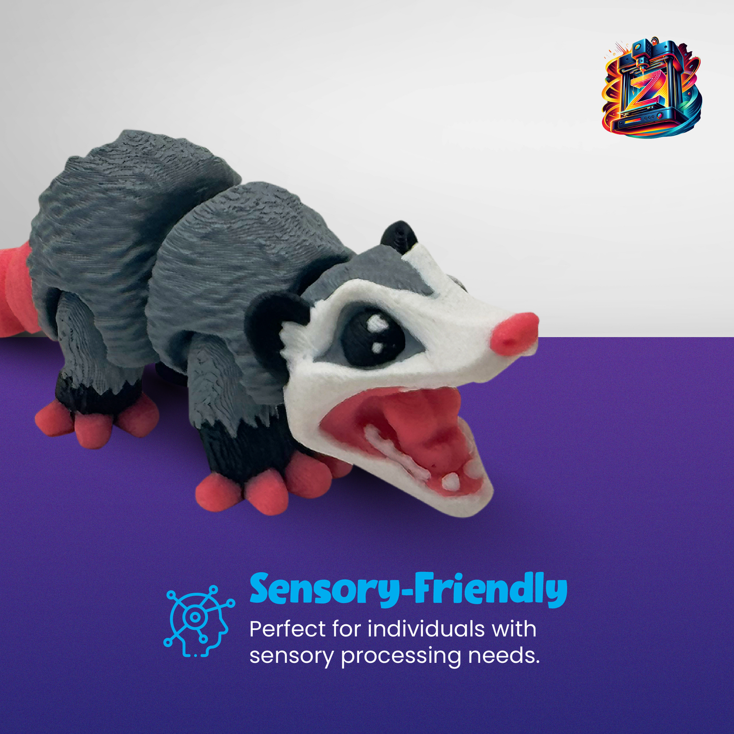 Opossum Articulated 3D Printed Fidget Figurine