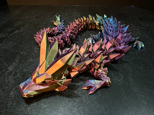 Mystic Crystal 3D-Printed Dragon - Iridescent Home Accent Piece